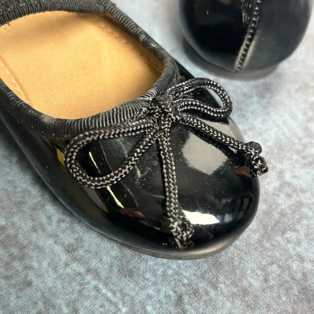 Polo Ralph Lauren Girl's Patent Leather Bow Ballet Flats Size Toddler 6.5